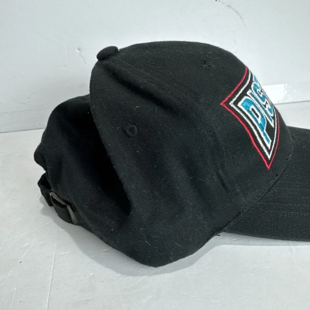 NWT‎ Vintage NBA Detroit Pistons Horse Teal Strapback Hat Annco Ball Cap Black